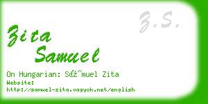 zita samuel business card